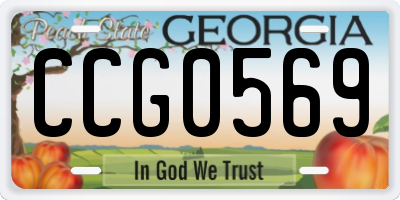 GA license plate CCG0569