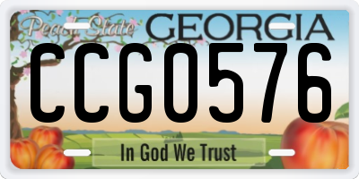 GA license plate CCG0576