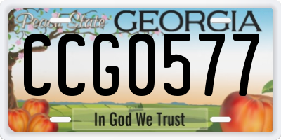 GA license plate CCG0577