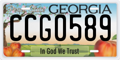 GA license plate CCG0589