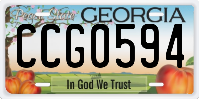 GA license plate CCG0594