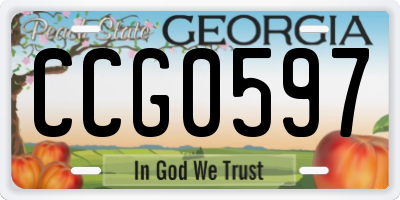 GA license plate CCG0597