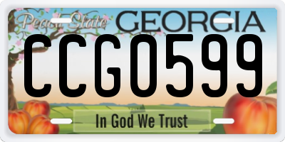 GA license plate CCG0599