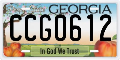 GA license plate CCG0612