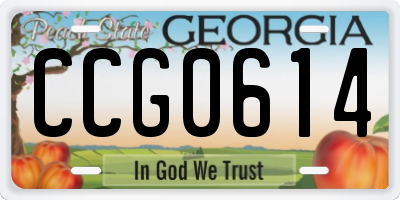 GA license plate CCG0614