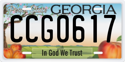 GA license plate CCG0617