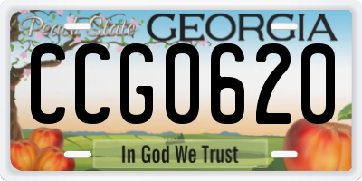 GA license plate CCG0620