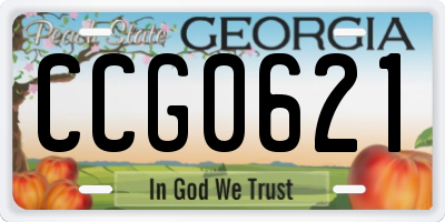 GA license plate CCG0621