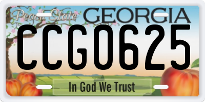 GA license plate CCG0625