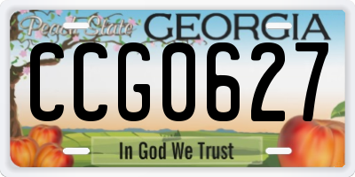 GA license plate CCG0627