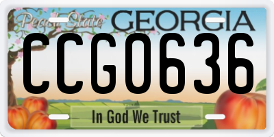 GA license plate CCG0636