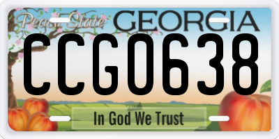 GA license plate CCG0638