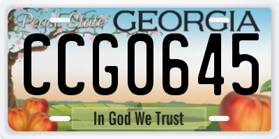 GA license plate CCG0645