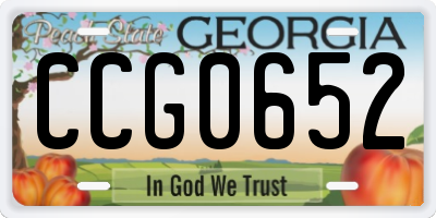 GA license plate CCG0652