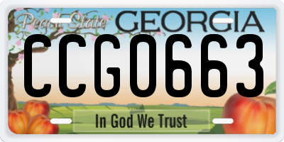 GA license plate CCG0663