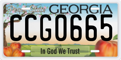 GA license plate CCG0665