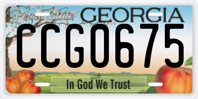 GA license plate CCG0675