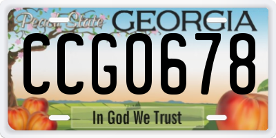 GA license plate CCG0678