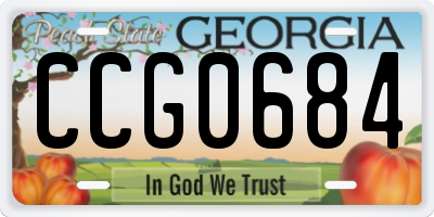 GA license plate CCG0684