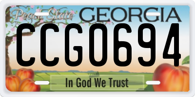 GA license plate CCG0694