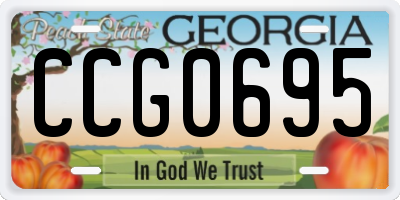 GA license plate CCG0695