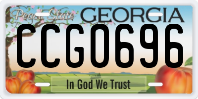 GA license plate CCG0696