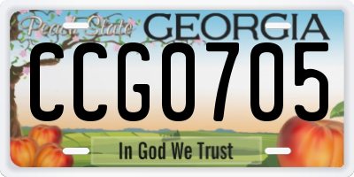 GA license plate CCG0705
