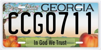 GA license plate CCG0711