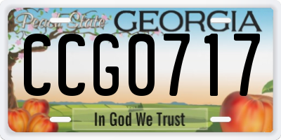 GA license plate CCG0717
