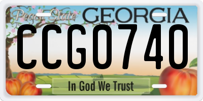 GA license plate CCG0740