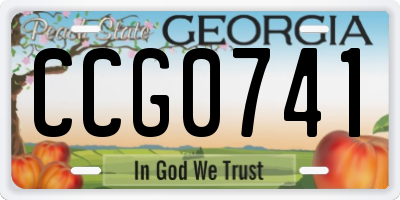 GA license plate CCG0741
