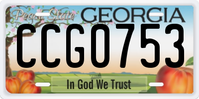 GA license plate CCG0753