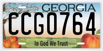 GA license plate CCG0764
