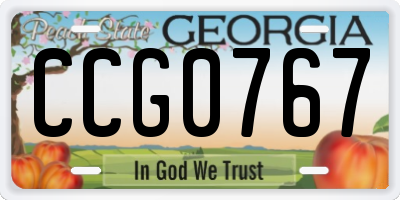GA license plate CCG0767