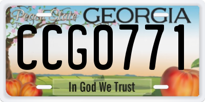 GA license plate CCG0771