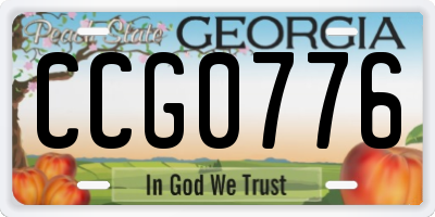 GA license plate CCG0776