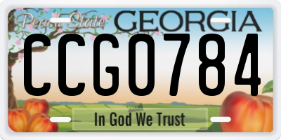 GA license plate CCG0784