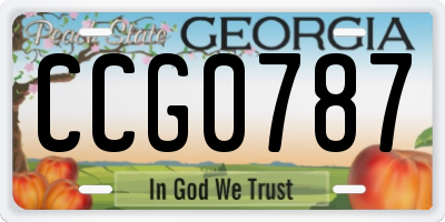 GA license plate CCG0787