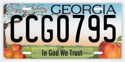 GA license plate CCG0795