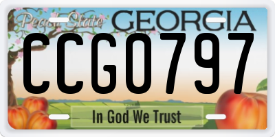 GA license plate CCG0797