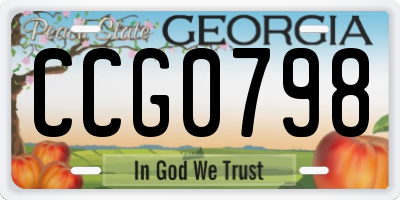 GA license plate CCG0798