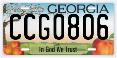 GA license plate CCG0806