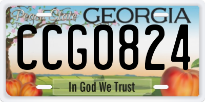 GA license plate CCG0824