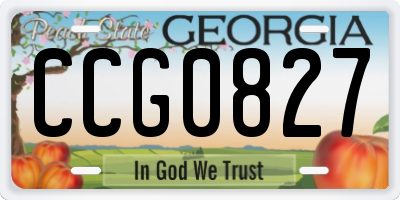 GA license plate CCG0827