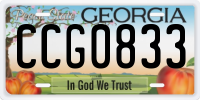 GA license plate CCG0833