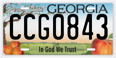 GA license plate CCG0843