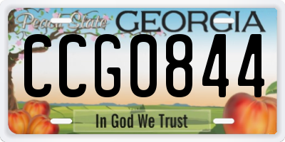 GA license plate CCG0844
