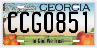 GA license plate CCG0851