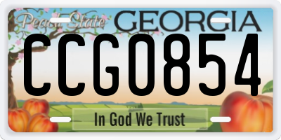 GA license plate CCG0854