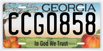 GA license plate CCG0858